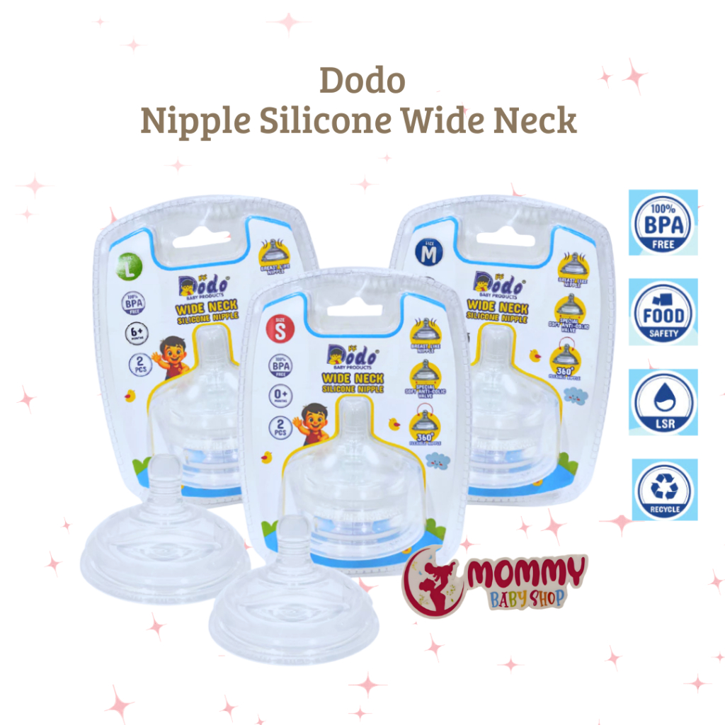 Dodo Nipple Silicone Wide Neck S,M dan L isi 2pcs