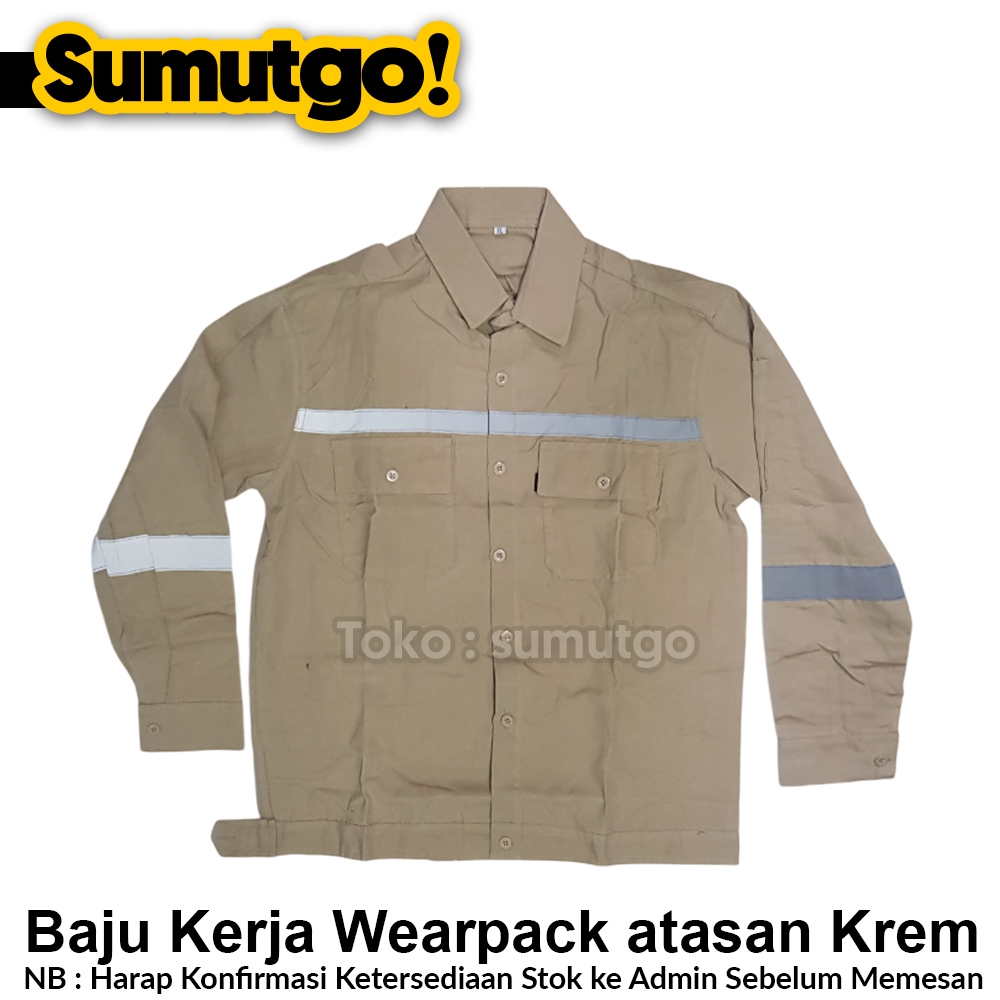Wearpack Safety Baju Atasan warna Krem Cream / Coverall Baju Kerja Lengan Panjang Atasan warna Biru 