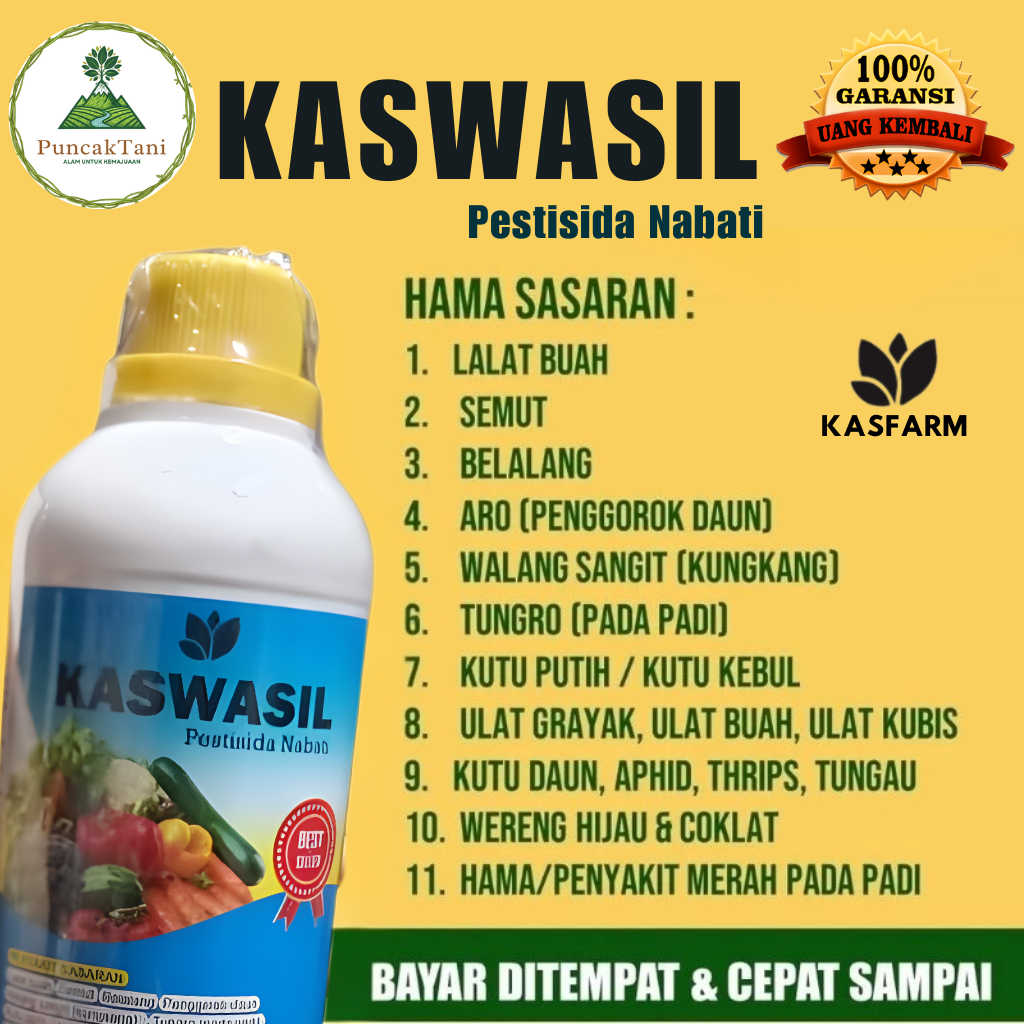 KASWASIL 500ml Pestisida Organik Obat Hama Wereng Coklat Pada Tanaman Padi - Obat Hama Padi Wereng C