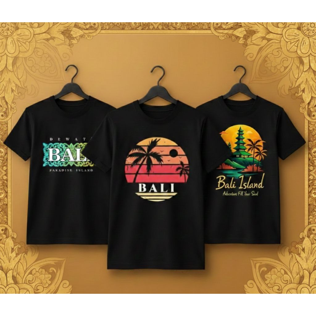 KAOS BALI ISLAND COTTON COMBED PREMIUM UKURAN S-XXL/ATASAN / KAOS DEWASA ANAK PRIA WANITA