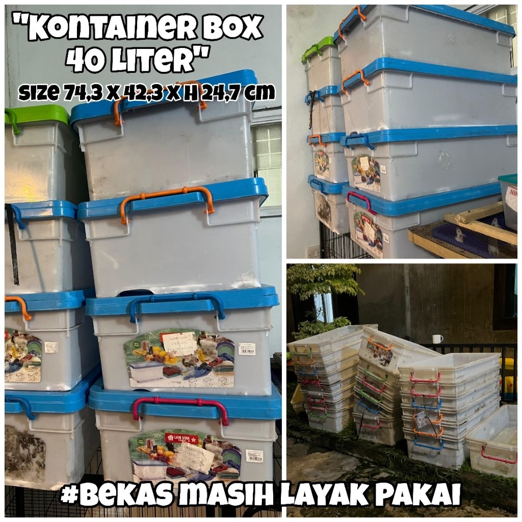 KONTAINER BOX 40 LITER | BEKAS LAYAK PAKAI