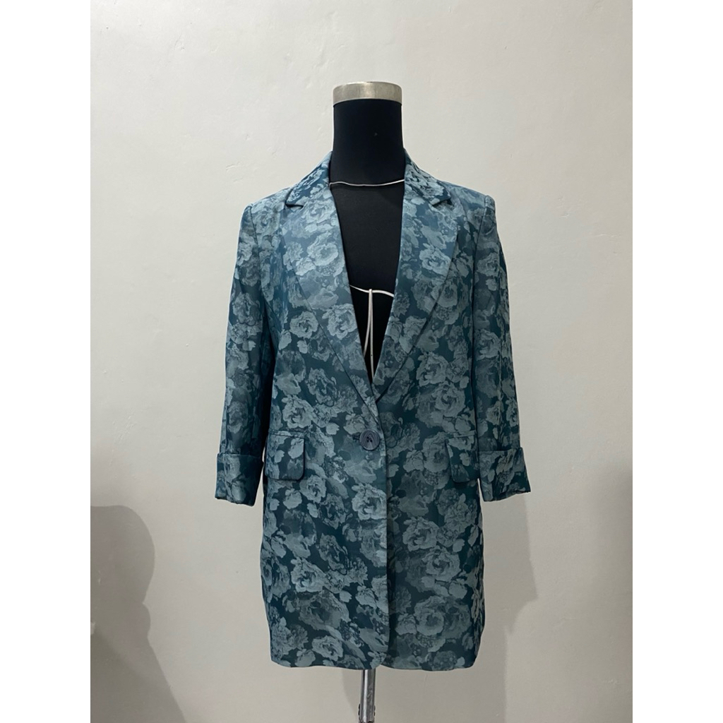 [PRELOVED] VINTAGE BLAZER MOTIF BUNGA MAWAR