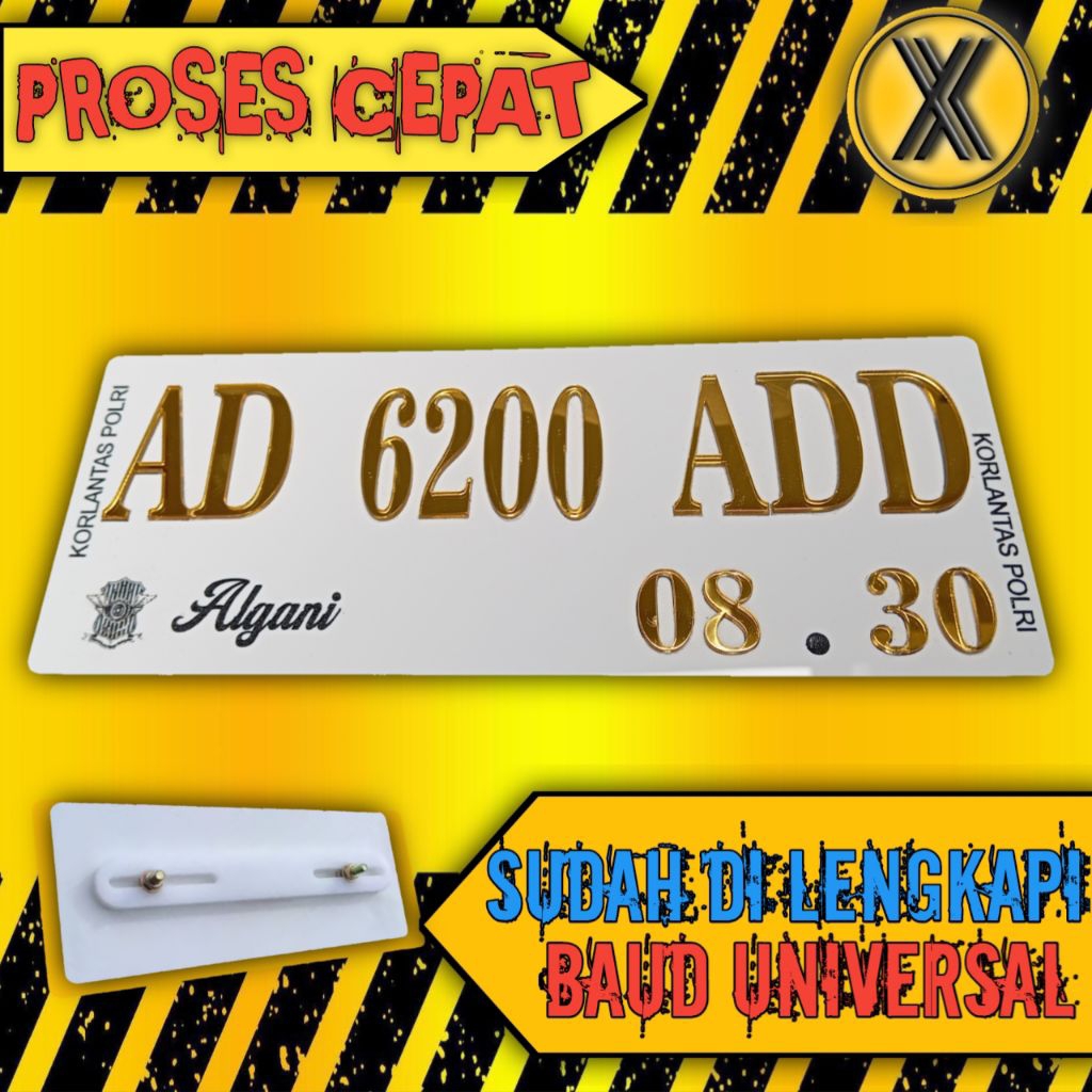 Plat Nomor Motor Timbul Gold Emas Gratis Request Nama