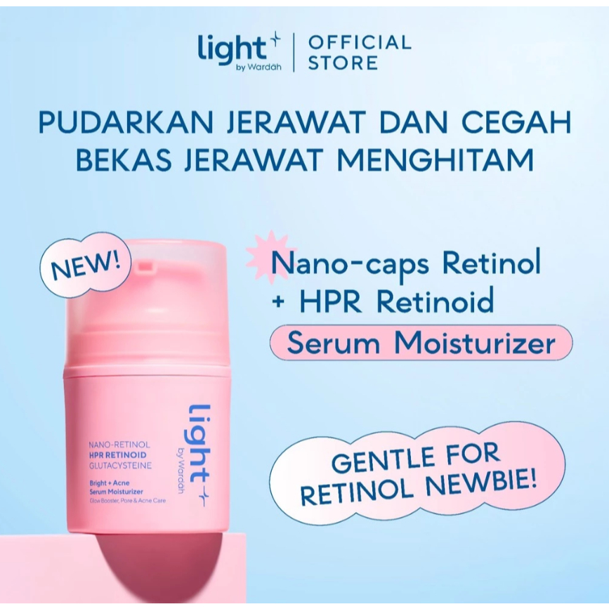 WARDAH Light+ HPR Retinoid Acne Serum Gel 28g Haluskan Kulit Lawan Jerawat Menghilangkan Bekas Jeraw