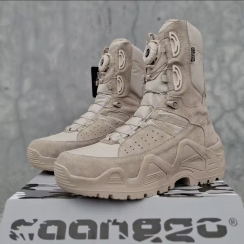 Sepatu PDL Force One Terbaru Cream - Sepatu Kemhan Original Tali Putar