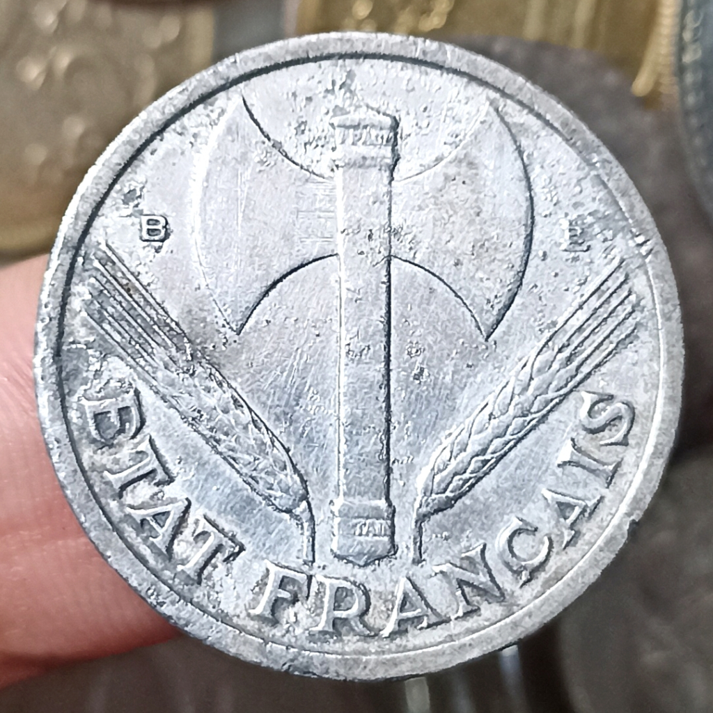 Koin Kuno France 1 Francs Vichy French State State 1944