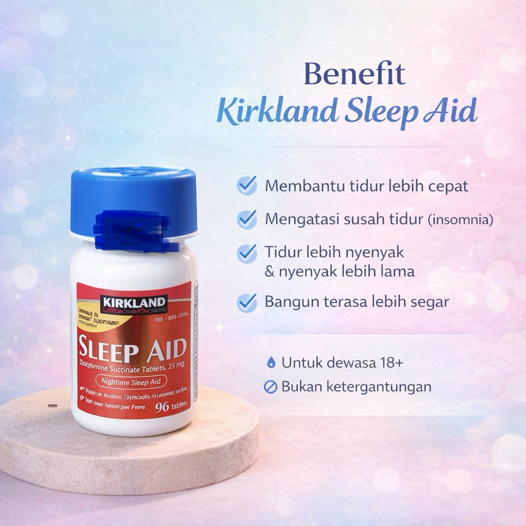Kirkland Sleep Aid - 96 Caps Good Sleep Lactium Suplemen Sulit Tidur Insomnia Stress