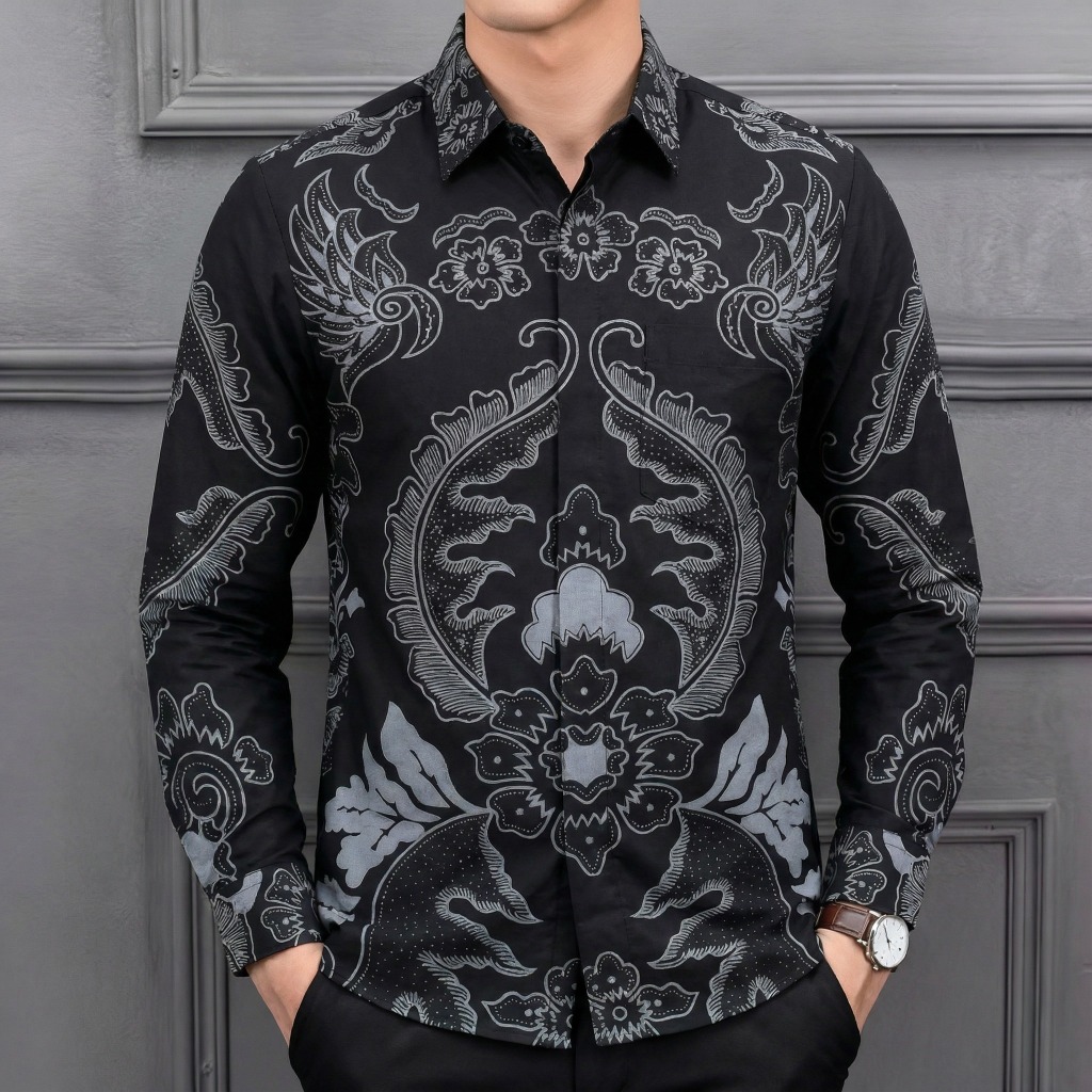 Raw And Denim Kemeja Batik Pria Lengan Panjang