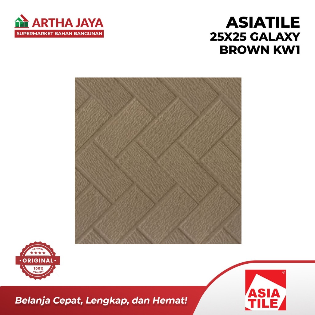 ASIA TILE 25X25 GALAXY BROWN KW1/ Keramik Lantai Grade A