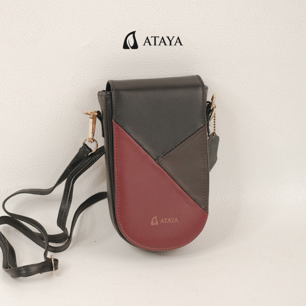 Ataya - Tas Handphone Wanita Selempang Kecil Mini Kulit Sapi Asli - Sabrina