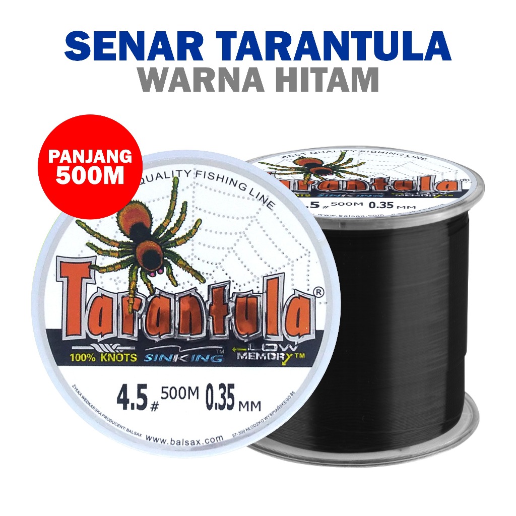 PANCING PEMULA Tali Pancing 500m Senar Pancing Tarantula HITAM Senar Kuat & Tahan Bahan Nilon