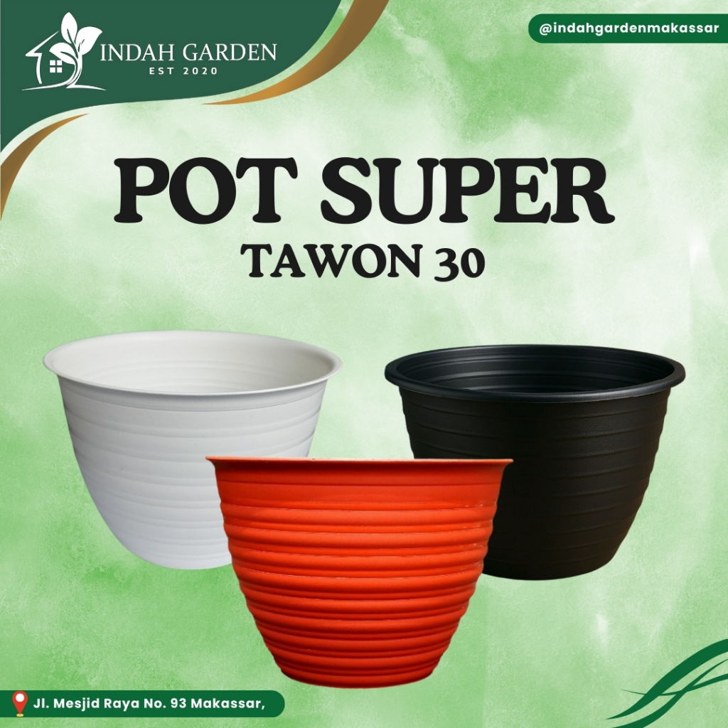 POT TAWON 30 PUTIH, HITAM, MERAH BATA - POT TAWON 30 MURAH/ POT