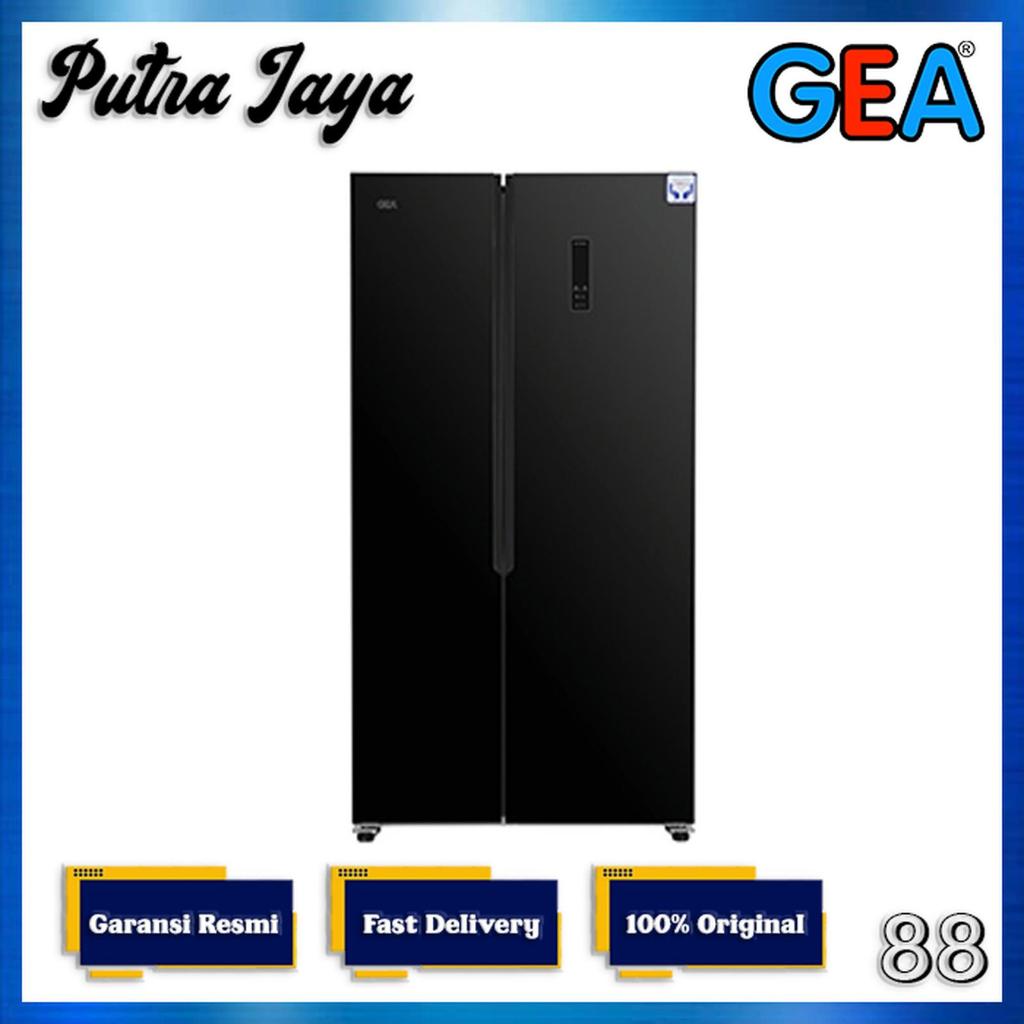 GEA G2D-563 / G2D563 / 563 BLACK GLASS Side By Side Inverter 563 L