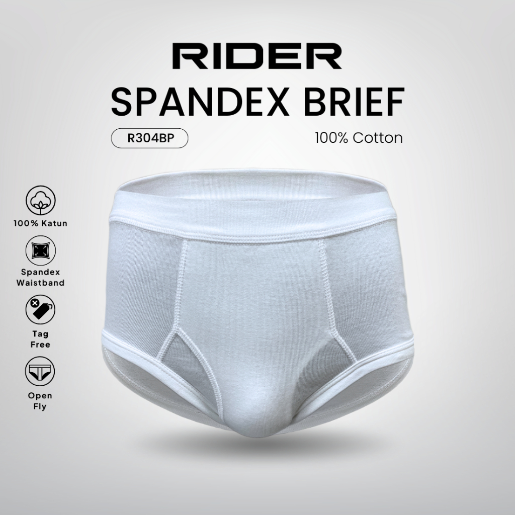 Rider Brief Spandex - Celana Dalam Pria R304BP Warna Putih isi 1 Pcs