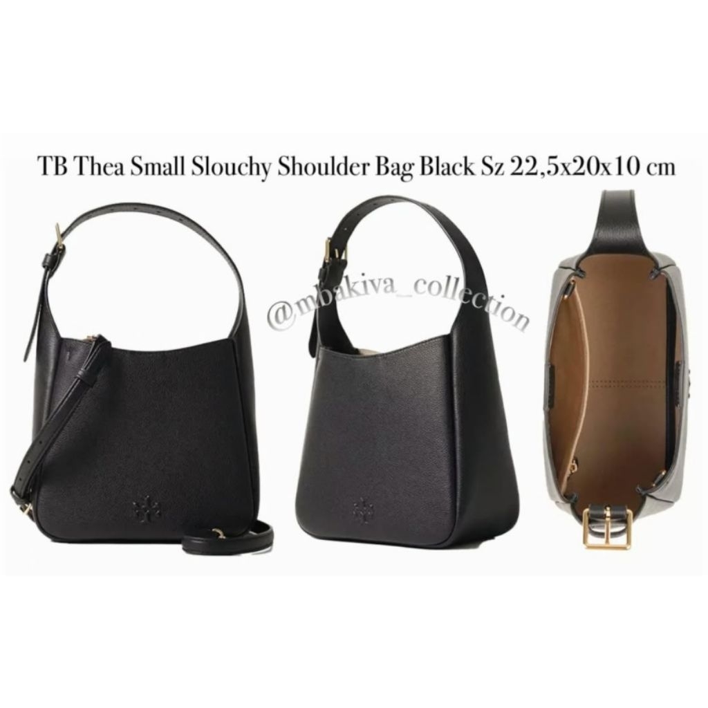 TB Thea Small Slouchy Shoulder Bag Black