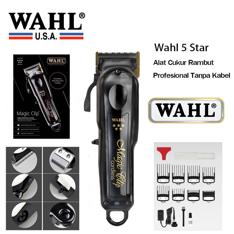ORI Wahl 5 Star Black Magic Clip Cordless Clipper - Alat Cukur Rambut Profesional, Alat Cukur Rambut