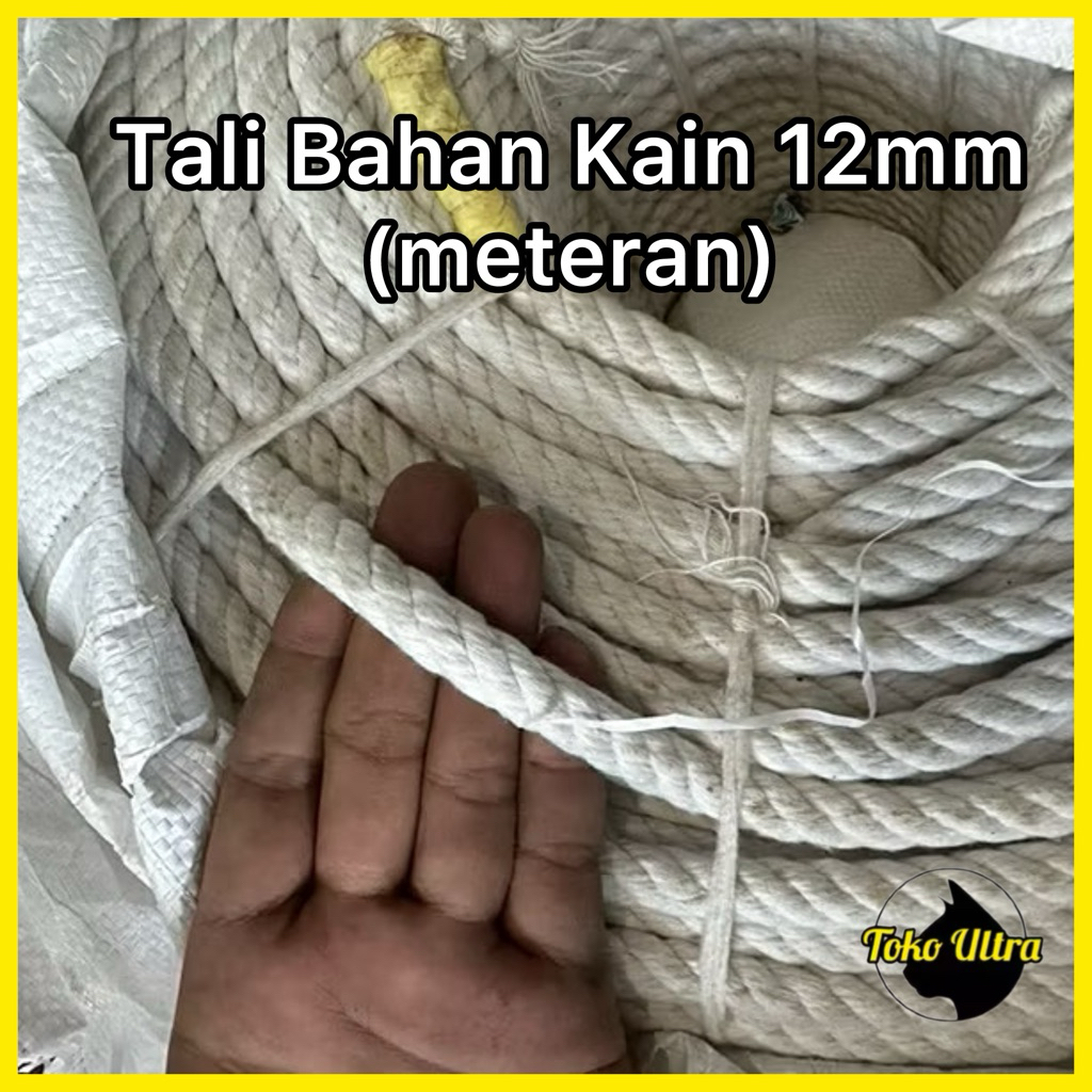 TALI BAHAN KAIN 12MM (METERAN) TALI KURALON 12MM / TALI KATUN 12MM / TALI TAMBANG 12MM