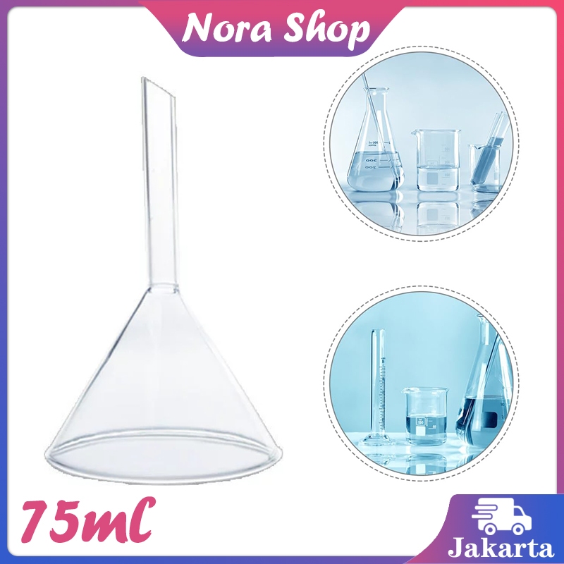 Corong Gelas Percobaan Kimia Corong Kaca Laboratorium Corong Corong Kaca Penyaring Tahan Panas 75mm