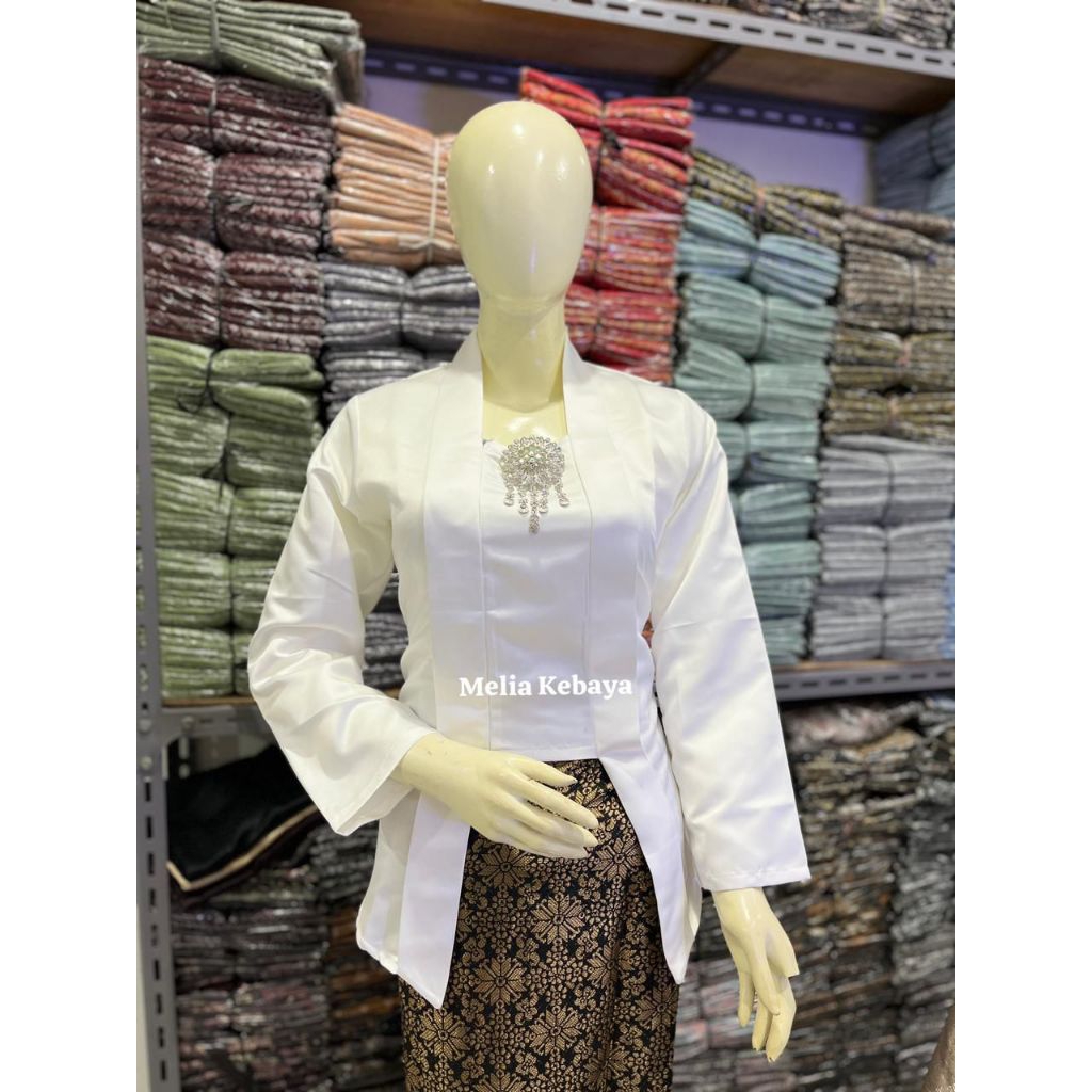 Viana Busana - Setelan Kebaya Naira Satin Bridal Busui Jumbo XXXL Atasan Kebaya Kartini Kutubaru Rok