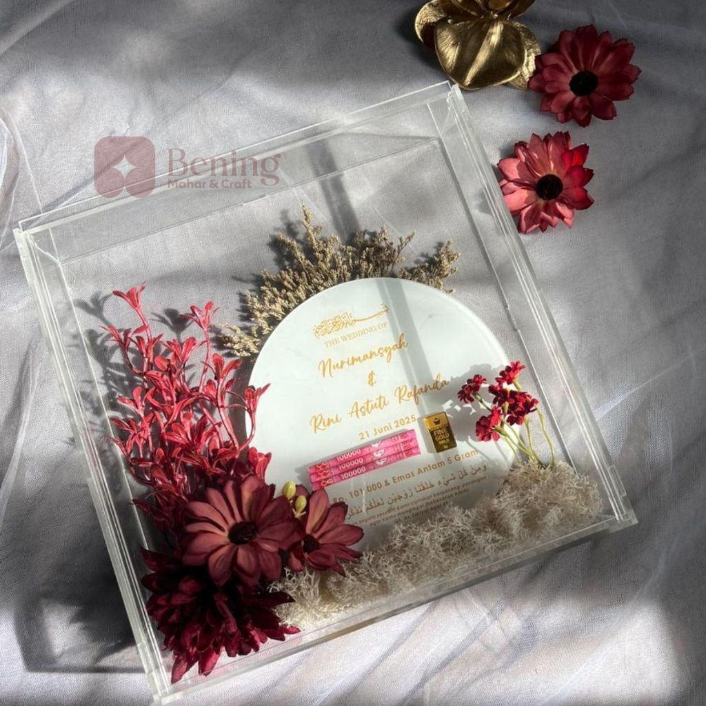 SQUARE Bingkai Mahar Akrilik / Frame Mahar Transparan
