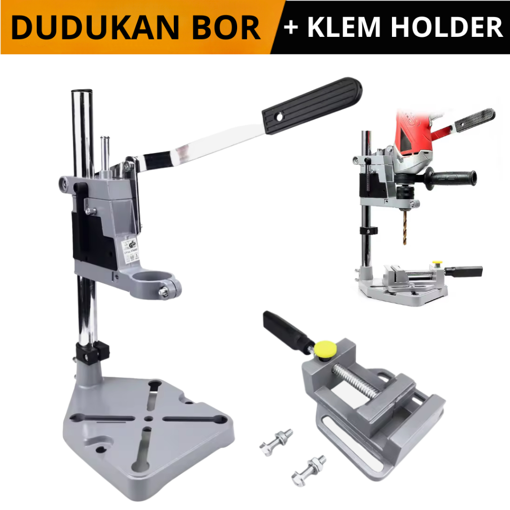 Paket Dudukan Bor Tanggem Holder Bor Bor Duduk Adapter Bor Murah Penyangga Bor Listrik 13 MM