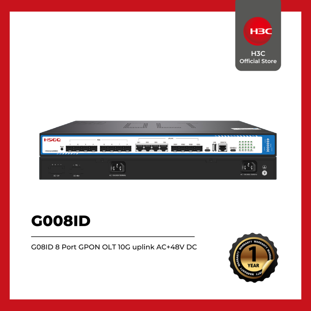 HSGQ-G08ID/G008ID 8 Port GPON OLT 10G uplink AC+48V DC