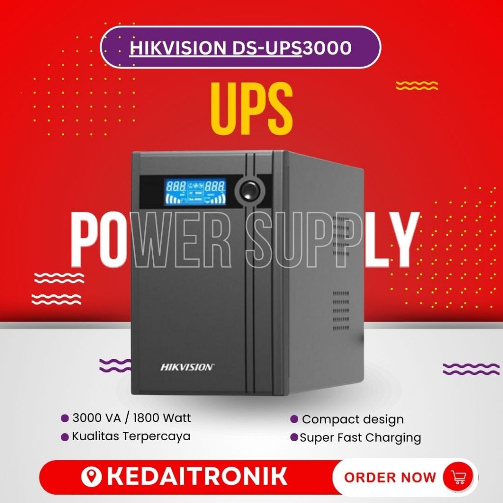 UPS HIKVISION DS-UPS3000 3000VA 1800W DS UPS3000 3000VA 1800 Watt Super Fast Charging