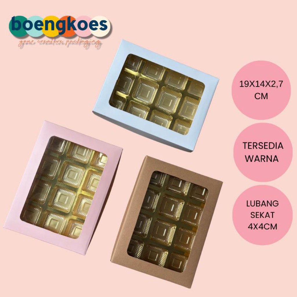 BOENGKOES BOX SEKAT 12 TRUFFLE COOKIES NASTAR ATAS BAWAH, KOTAK KUE SEKAT