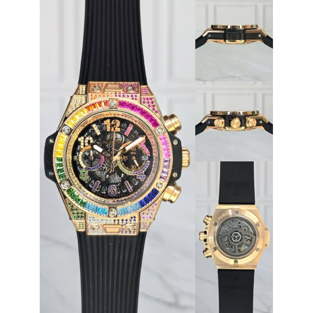 jam tangan pria Quartz Japan HB King Rainbow