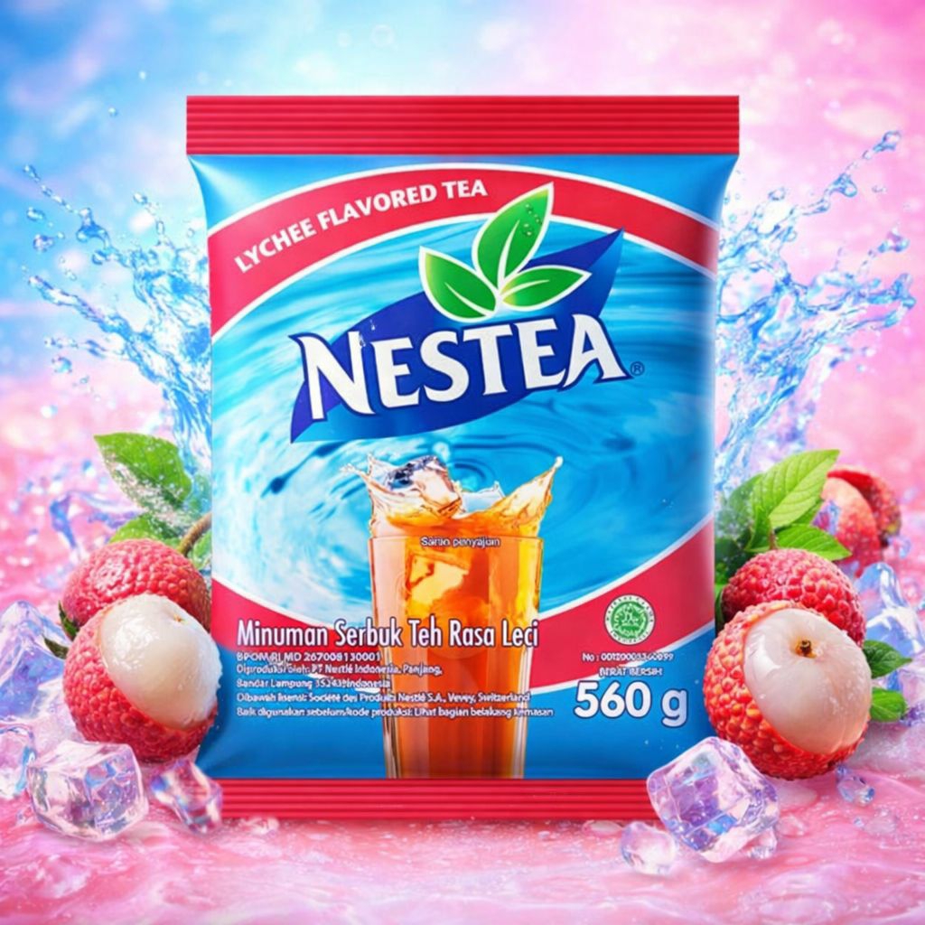 Nestea Lychee Tea 560gr - Teh Leci Bubuk Halal MUI, Cocok untuk Usaha Minuman