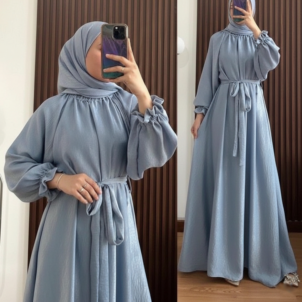 Gamis Remaja Viral Terlaris Favorit Dres Gamis Syari Stylish Kekinian Cewek Modis Model Korea Terjam