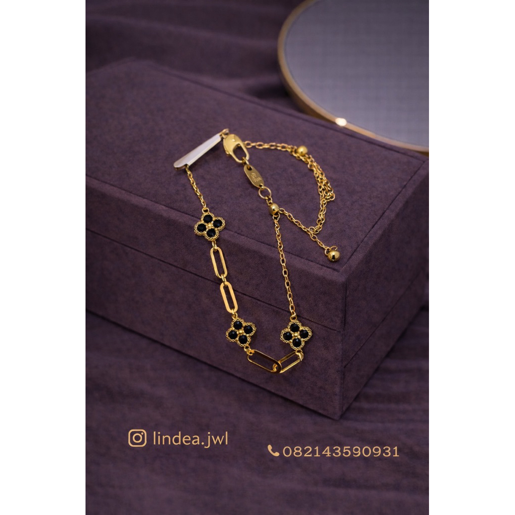 Gelang Titanium Premium kode 750k mirip emas asli awet dan tahan lama