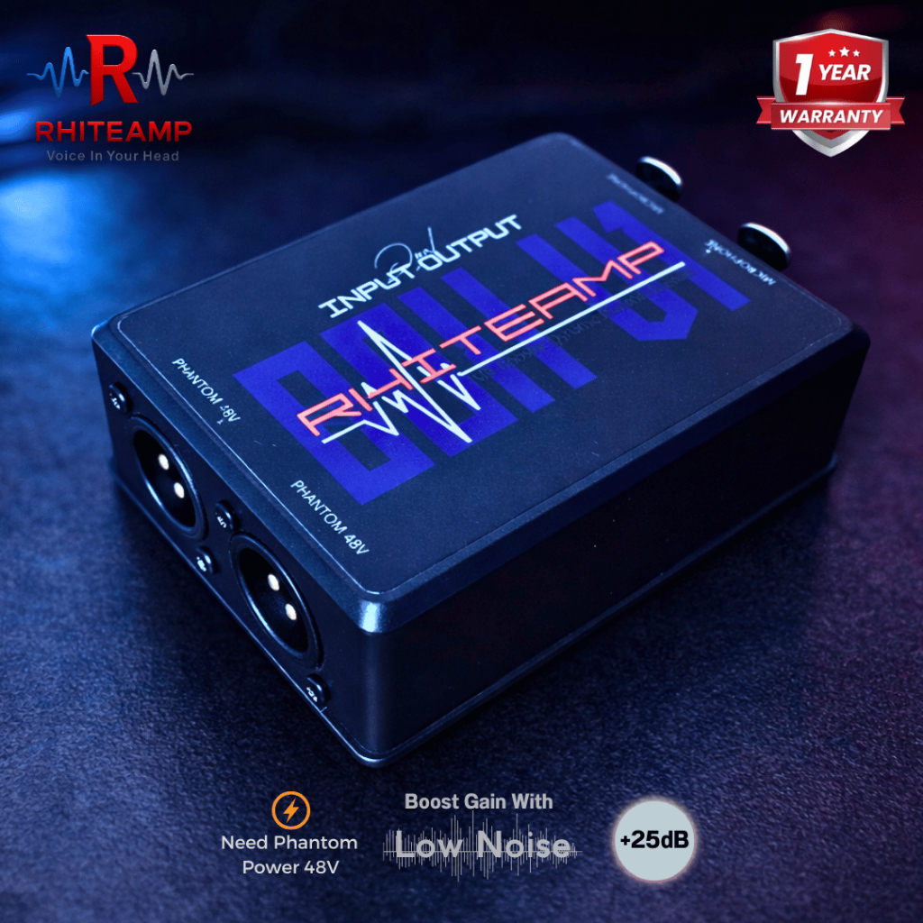 Rhiteamp Mic Booster Box V1 dual input output  penguat microphone dynamic