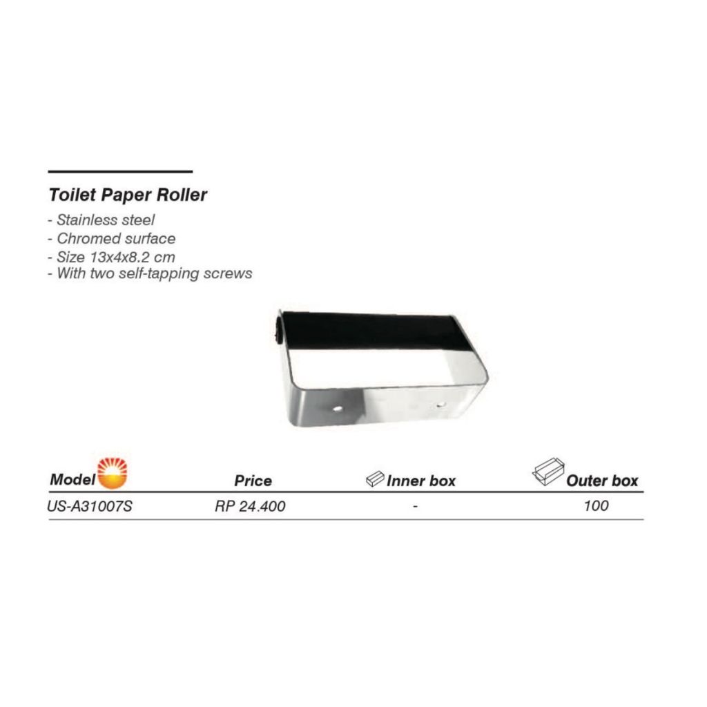 Solvex Toilet Paper Roller Stainless Steel Chrome Tempat Tisu Toilet | US-A31007S