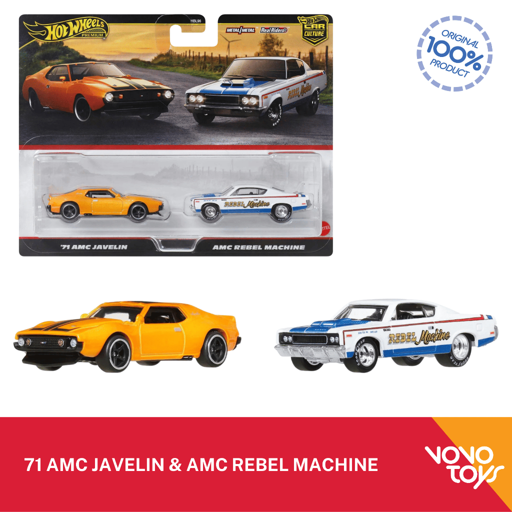 Hot Wheels Premium Twin Pack 71 Amc Javelin & Amc Rebel Machine