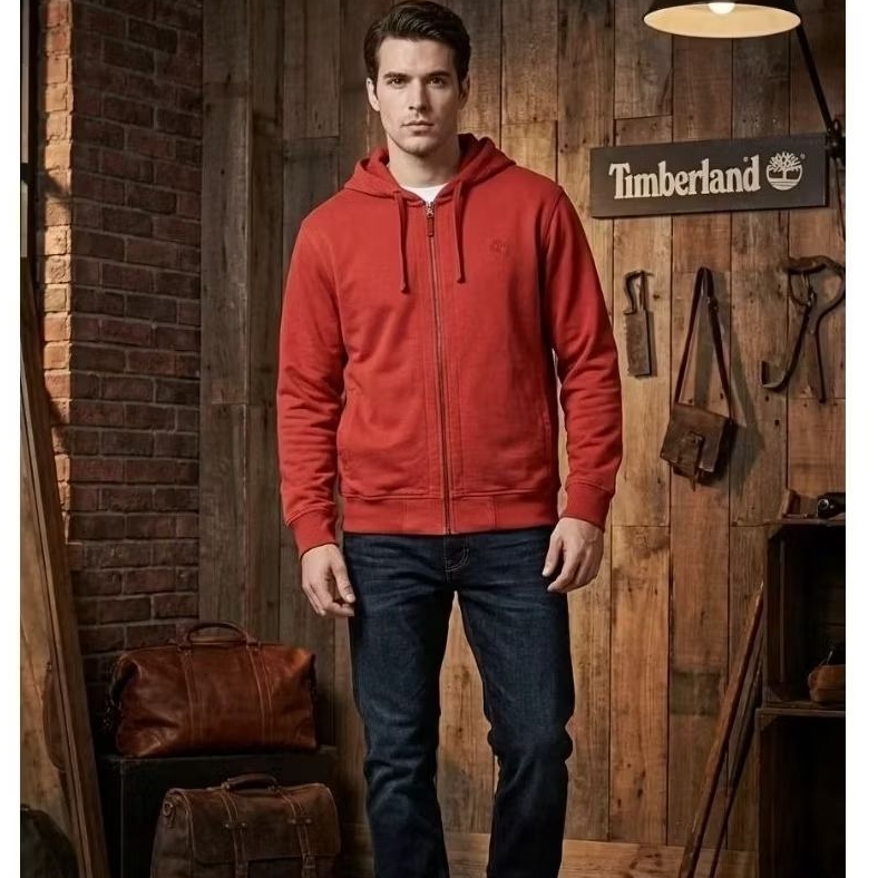 TIMBERLAND HOODIE RED (MK 100% ORIGINAL)