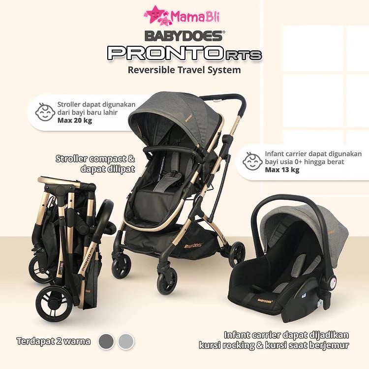 Strollers Carseat Babydoes Pronto RTS | Babydoes Pronto Reversible Travel System