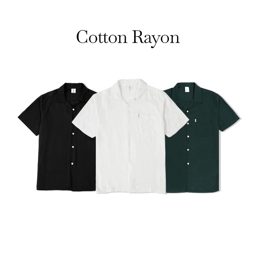 The Don's House BOWLING SS - Kemeja Lengan Pendek Polos Slimfit Pria Wanita