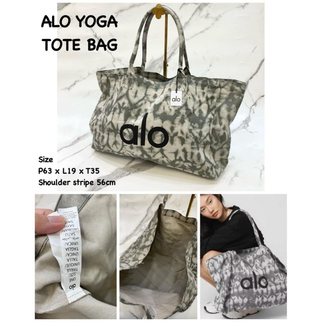 TAS WANITA ALO ARMY YOGA BAG AL0 CANVAS TOTEBAG TOTE BAG SPORT SPORTY FASHION