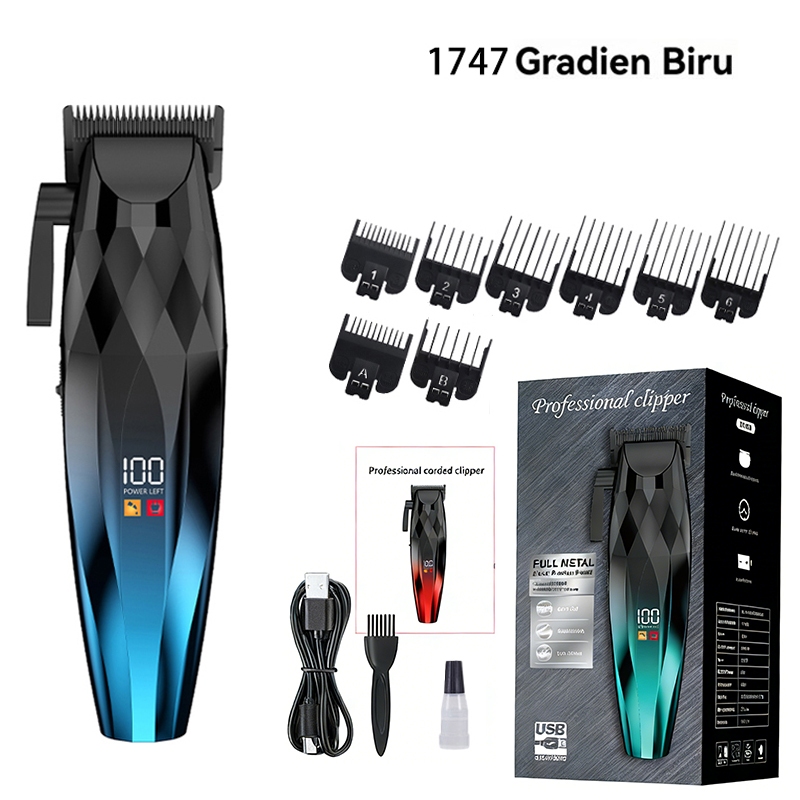 [ ORi ] COD 1747 Gradien biru berlian Alat Cukur Rambut Elektrik/7000 rpm Original Hair Clipper 1747