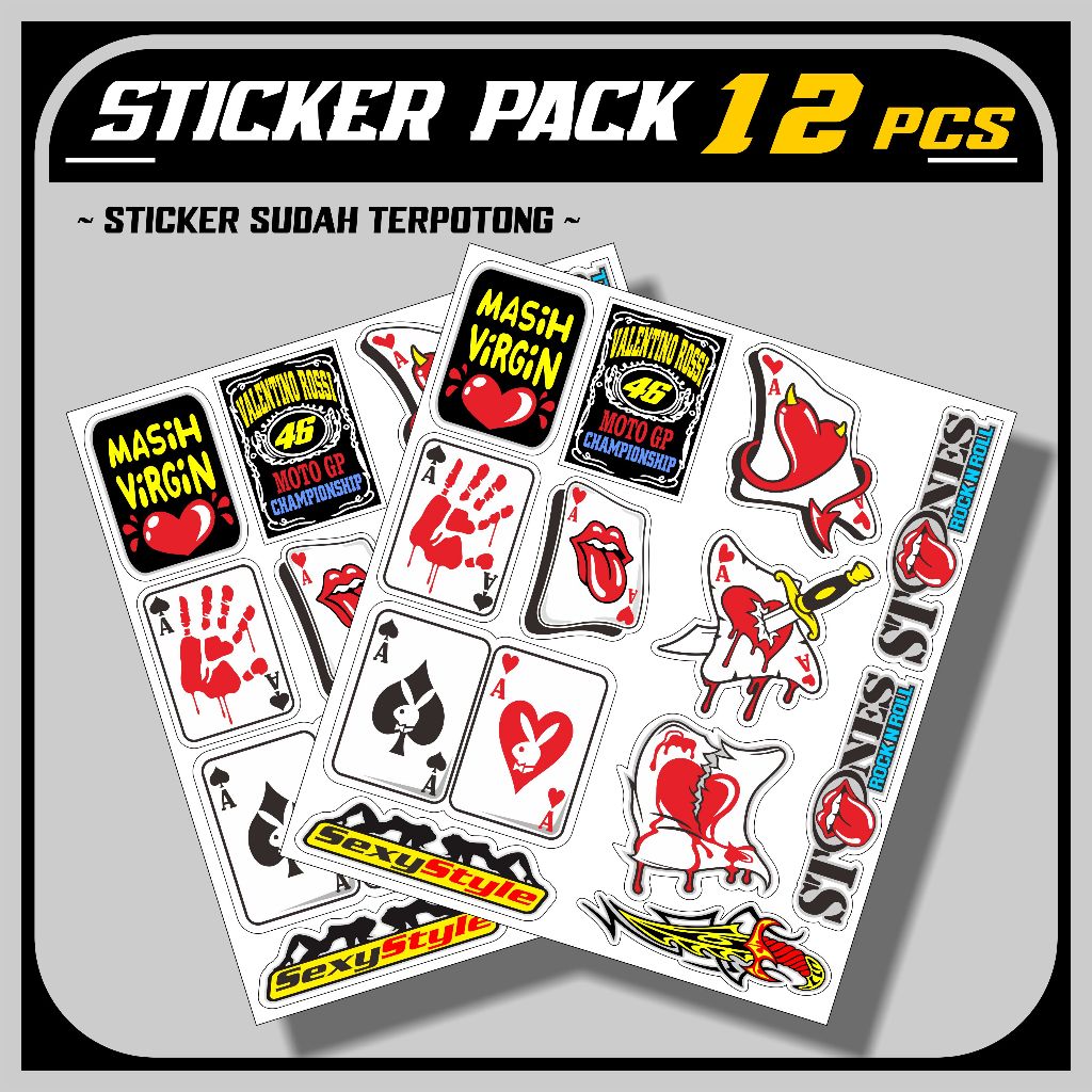 (COD) Sticker Kata2 Lucu Terlaminasi Glosy - Stiker Helm Herex Racing Viral Murah sudah terpotong