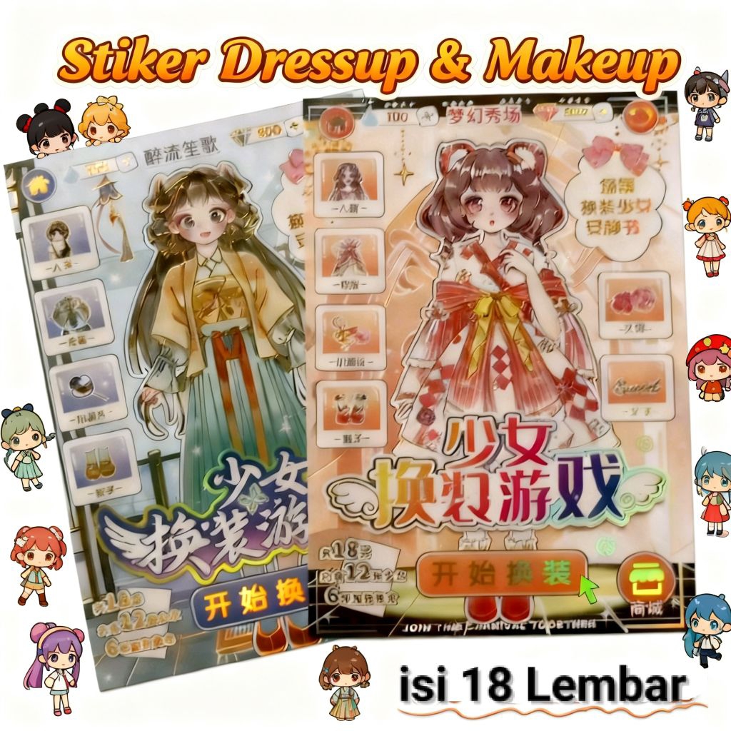 MAINAN DRESSUP Edukasi Stiker Buku BEPE'AN BP STIKER Premium DIY Makeup Face Fashion Rias Putri Cant