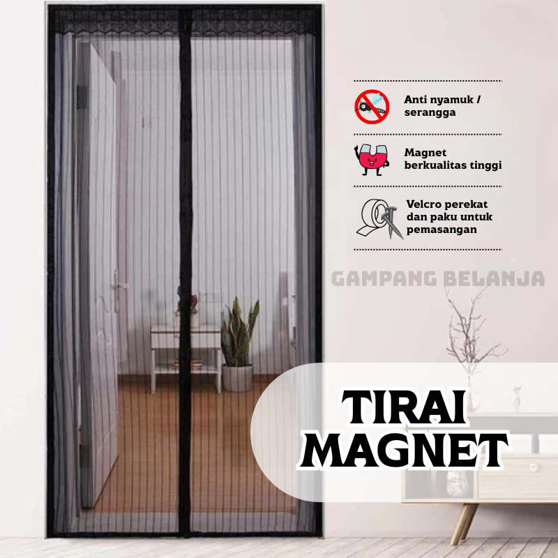 Tirai Gorden Pintu Anti Nyamuk / Tirai Magnet Anti Nyamuk - Tirai Magnet Premium Anti Nyamuk / Tirai