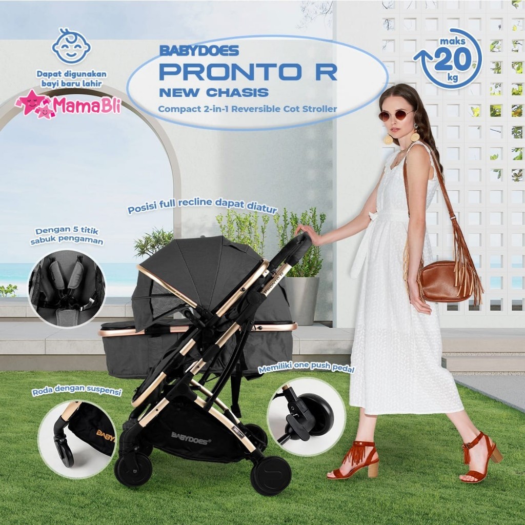BabyDoes Pronto R CH-TR- 22022 SN  | Kereta Dorong Bayi / Stroller BabyDoes 2 arah