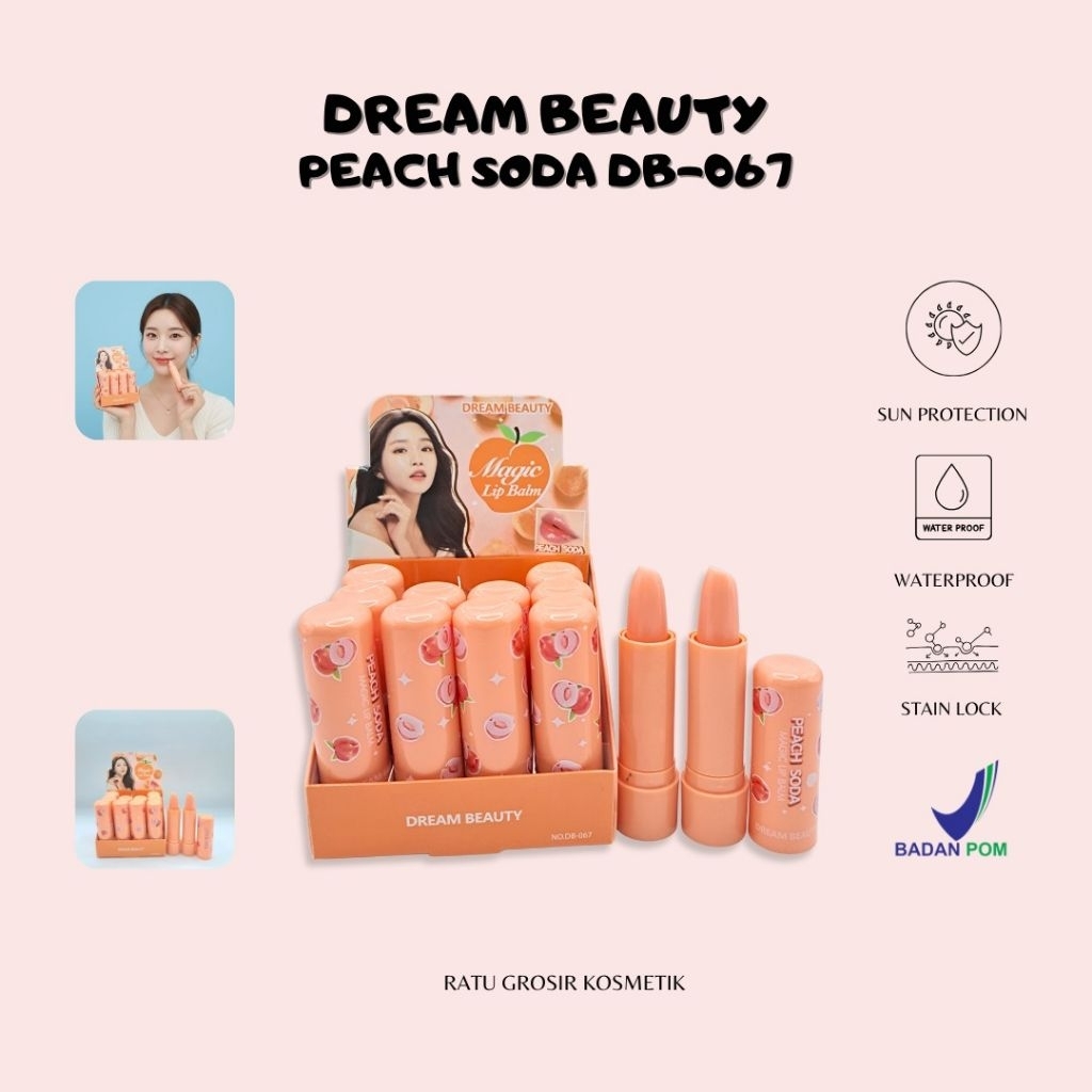 ECERLIP BALM ALOEVERA/LIP BALM SOFT PINK AVOCADO & PEACH DREAM BEAUTY BPOM