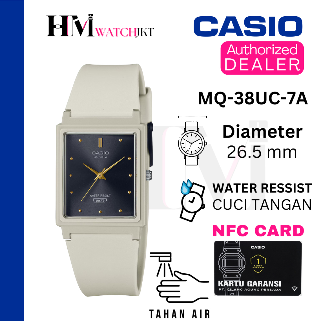CASIO MQ-38UC-8ADF Jam Tangan Pria Original Analog Karet Antiair MQ-38UC-8A MQ-38 MQ38