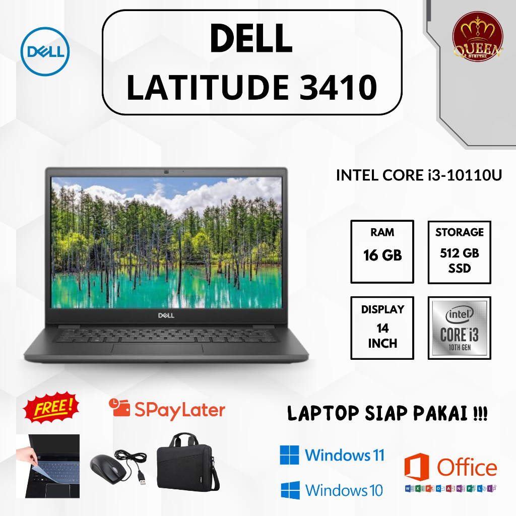 DELL LATITUDE 3410 | INTEL CORE i3-10110U | 16GB RAM | SSD 512GB | 14 INCH