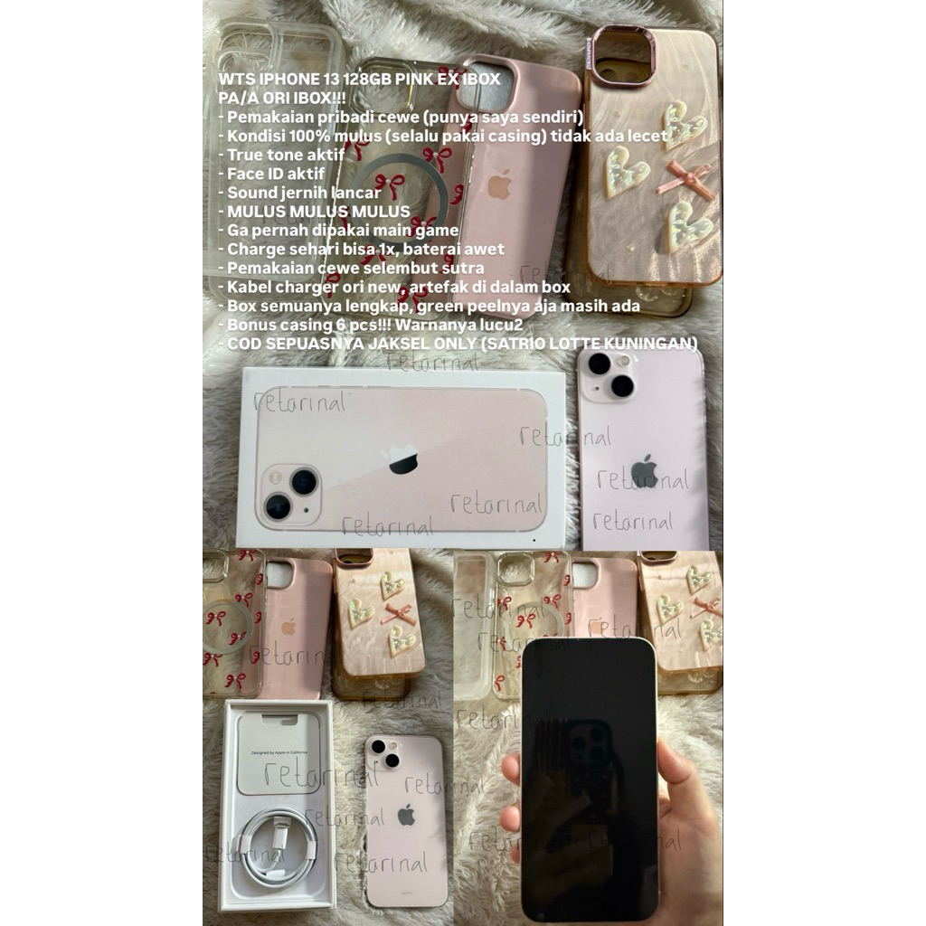 Iphone 13 pink preloved second like new