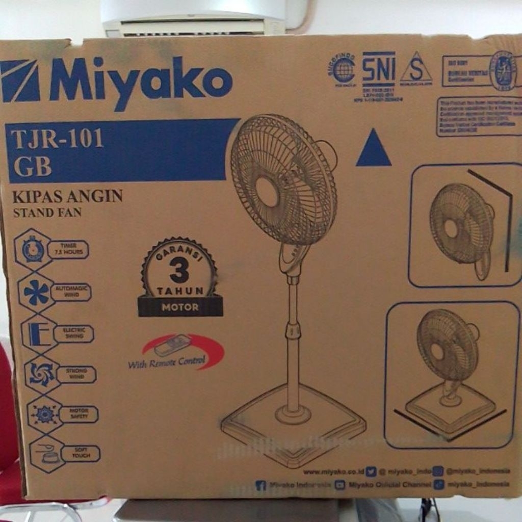 Kipas Angin 16" Miyako TJR -101 GB dengan remote