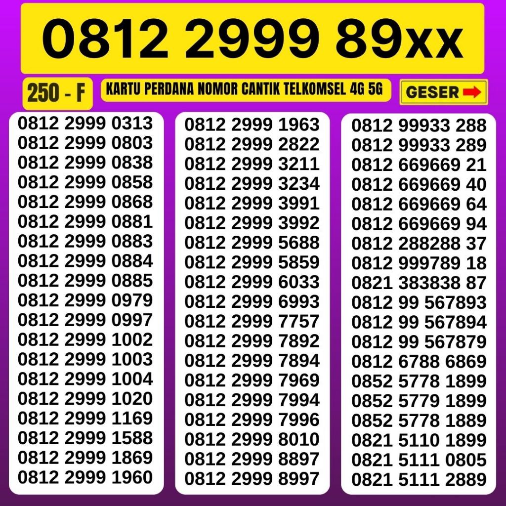 Nomor Cantik Telkomsel Simpati 3G 4G 5G Kartu Perdana Telkomsel Cantik Nocan Simpati Kartu Perdana S